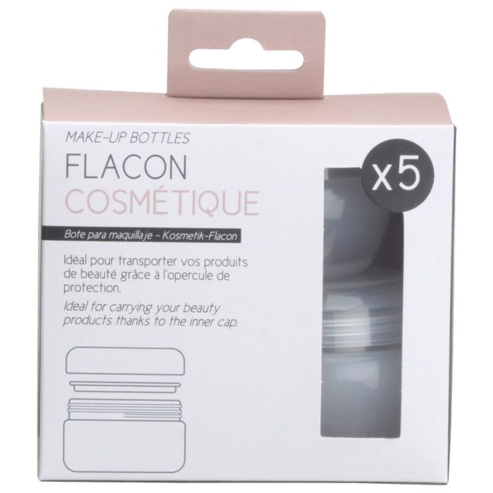 Cosmetic Club Juego De 5 Botes Para Maquillaje Con Tapa De Rosca 5ml 10ml 20ml 30ml 50ml 1
