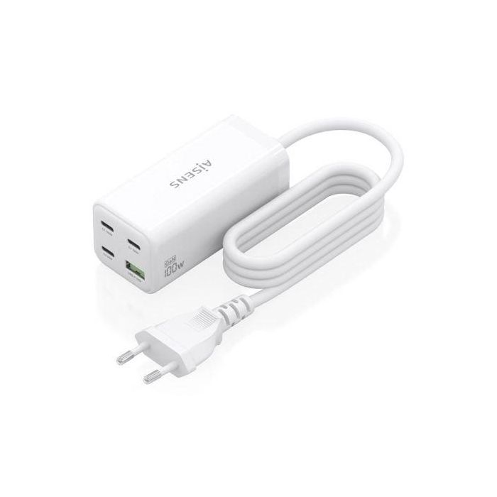 Cargador Sobremesa GaN Aisens ASCH-100W4P053-W/ 3xUSB Tipo-C/ 1xUSB/ 100W 1 Cargador Sobremesa GaN Aisens ASCH-100W4P053-W/ 3xUSB Tipo-C/ 1xUSB/ 100W 1