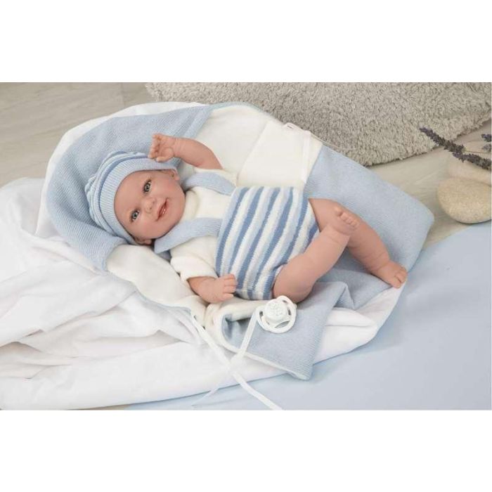Muñeca elegance babyto azul con manta incluye chupete (muñeco de peso)35 cm 1 Muñeca elegance babyto azul con manta incluye chupete (muñeco de peso)35 cm 1