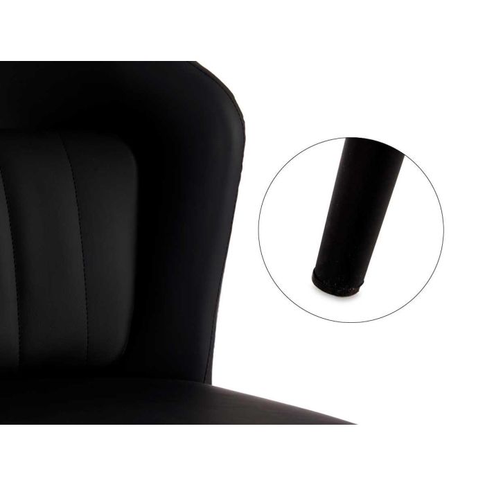 Sillon Negro Respaldo Redondo Con Cojin Giftdecor 51X83CM (2 Unidades) 3 Sillon Negro Respaldo Redondo Con Cojin Giftdecor 51X83CM (2 Unidades) 3