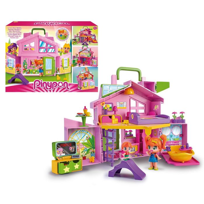 Famosa 7/17012 Pinypon La Casa Rosa Maletín convertible, portátil, 4 estancias amuebladas y figuras incluidas Famosa 7/17012 Pinypon La Casa Rosa Maletín convertible, portátil, 4 estancias amuebladas y figuras incluidas