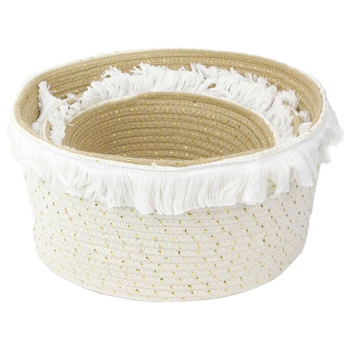 Home Deco Factory Juego de 3 Cestas Thai con Flecos Decoración Hogar Mirage 2