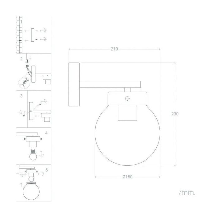 SKD-W1013 Aplique de Pared Banda Aceh Diseño Retro Elegante Compatible Bombilla LED E27 Uso Interior 7