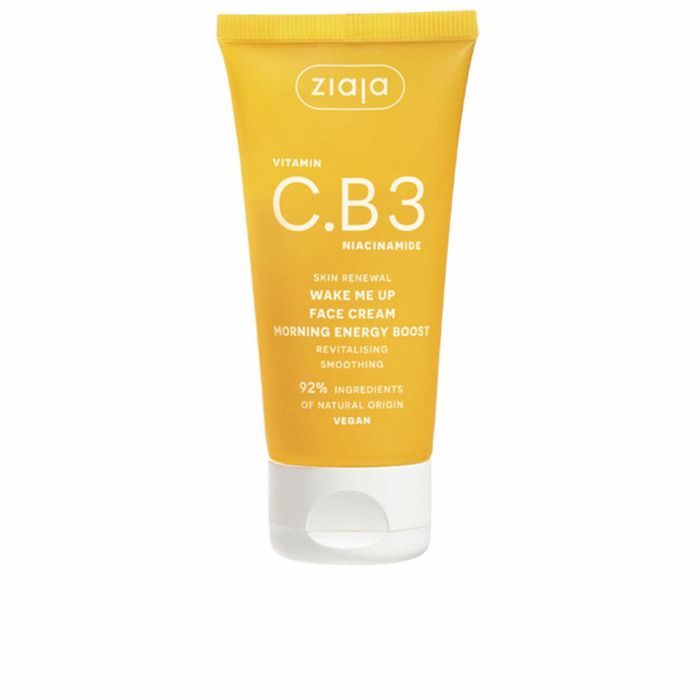 Ziaja Vitamina C B3 Niacinamida Crema Facial de Día Revitalizante Hidratante Antiedad, Unifica Tono y Brillo, Efecto Flash 50 ml