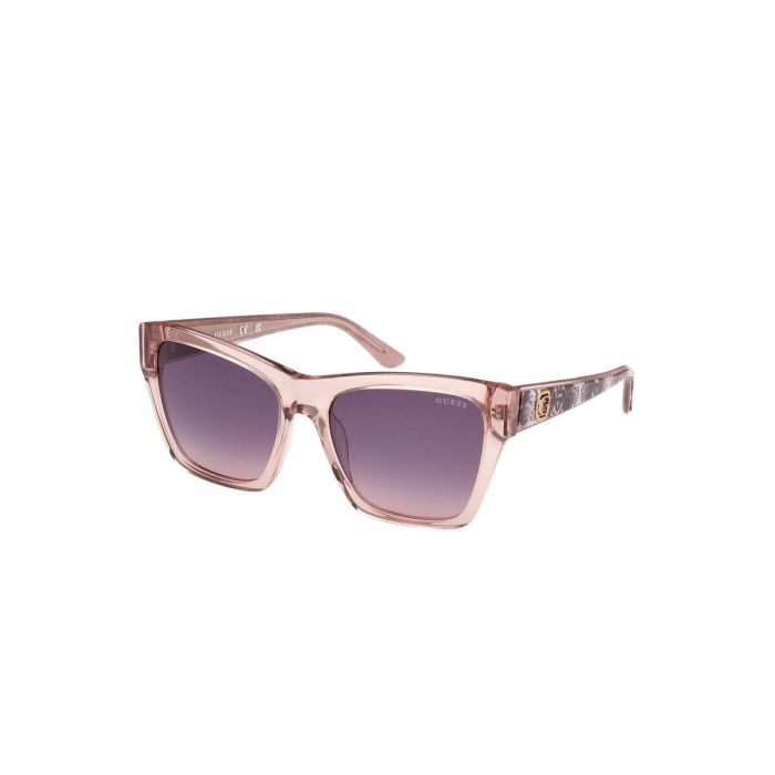 Guess Gafas GU00113 57Z - Gafas de sol para mujer, diseño cuadrado, montura beige brillante, lentes degradado violeta, 55 mm 3