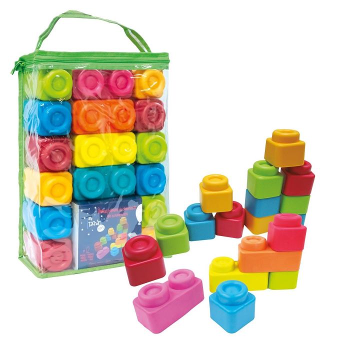 Tachan Construcciones Blandas 36 Piezas Bloques Juguete con Bolsa Cremallera - Edad +12 Meses 0 Tachan Construcciones Blandas 36 Piezas Bloques Juguete con Bolsa Cremallera - Edad +12 Meses 0