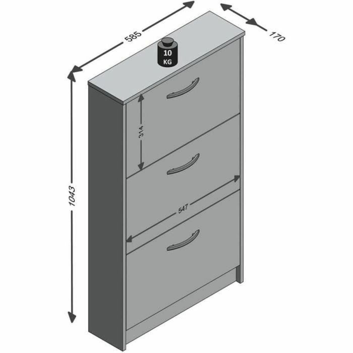 Zapatero FMD Blanco 58,5 x 104,5 x 17 cm 1