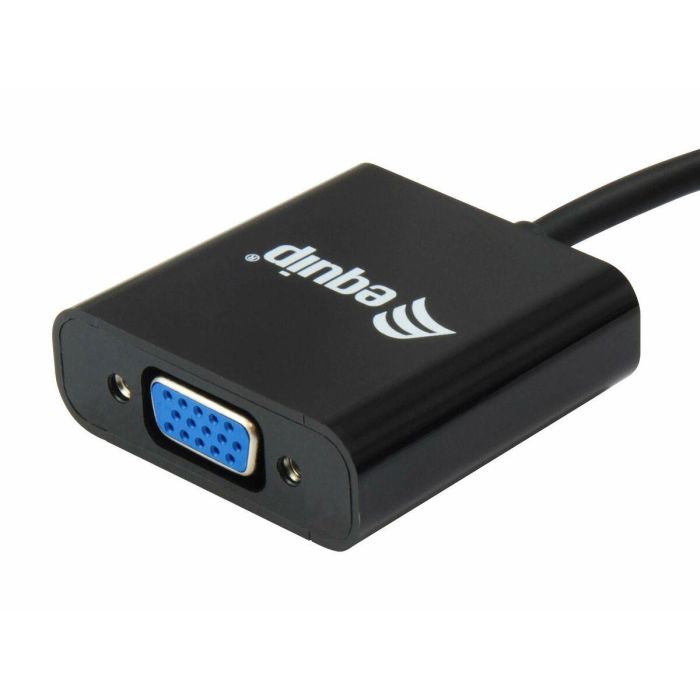 Equip Adaptador de DisplayPort a VGA Macho a Hembra, Soporta hasta 1920x1200 y Full HD, Carcasa de Aluminio Duradera, 15cm 3