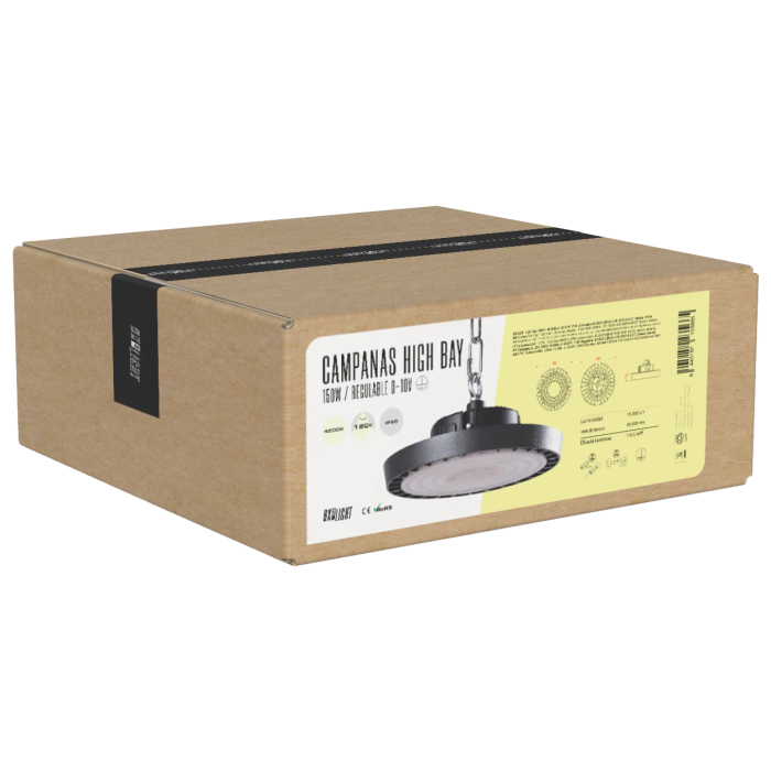 BX3 LIGHT Campana High Bay LED 150W IP65 4000K 120° para Grandes Alturas, Naves Industriales, Almacenes