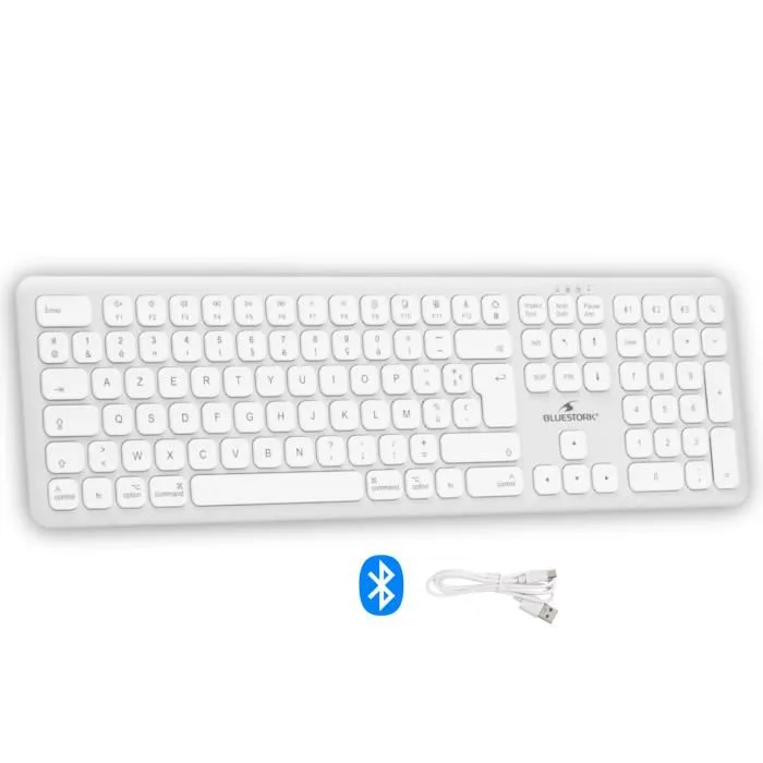 Bluestork BLU3760162050172 Teclado Inalambrico Bluetooth Tamaño Completo Compatible con Mac Blanco Bluestork BLU3760162050172 Teclado Inalambrico Bluetooth Tamaño Completo Compatible con Mac Blanco