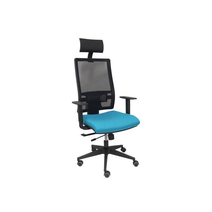 Silla Piqueras Y Crespo Horna Brazos Regulables Cabecero Incluido Mecanismo Traslack Apoyo Lumbar Respaldo Malla Transpirable Y Asiento Tapizado Bali Azul Cielo