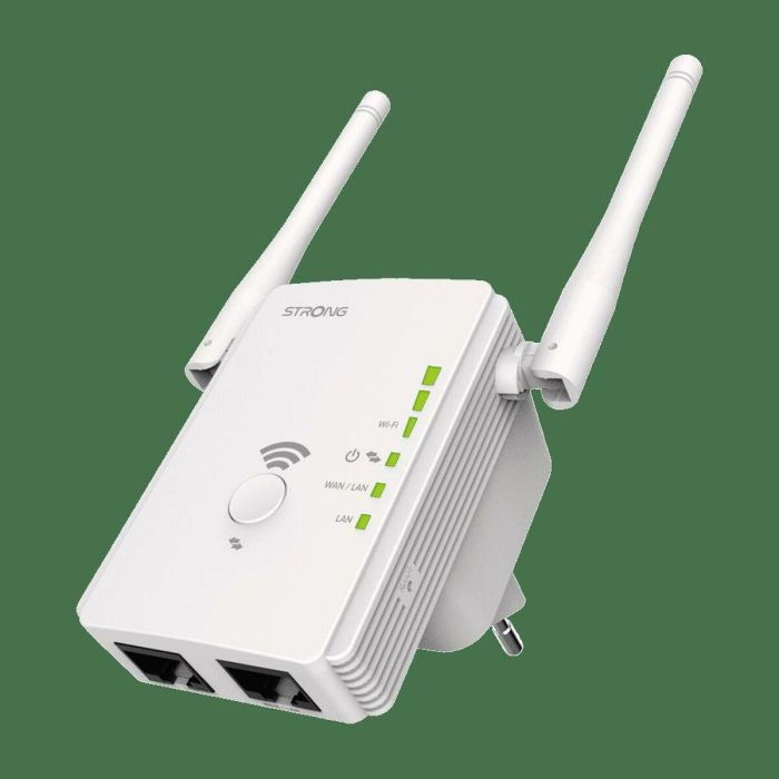Strong REPEATER300V2 Repetidor Extensor Wi-Fi 4 (802.11n) 2.4GHz 300 Mbit/s Banda Única, Antena Externa, Blanco