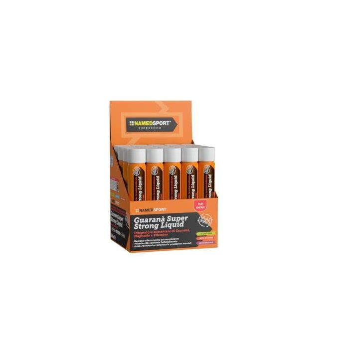 NAMED SPORT Guaraná Super Strong, 20 Viales. Suplemento Energizante para Rendimiento Deportivo con Vitaminas B1 y B6