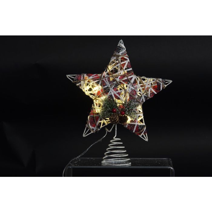 DKD Home Decor Estrella Navidad Alpina LED Ratán Natural Blanco 30cm Adorno Decorativo para Árbol de Navidad (6 Unidades) 1 DKD Home Decor Estrella Navidad Alpina LED Ratán Natural Blanco 30cm Adorno Decorativo para Árbol de Navidad (6 Unidades) 1