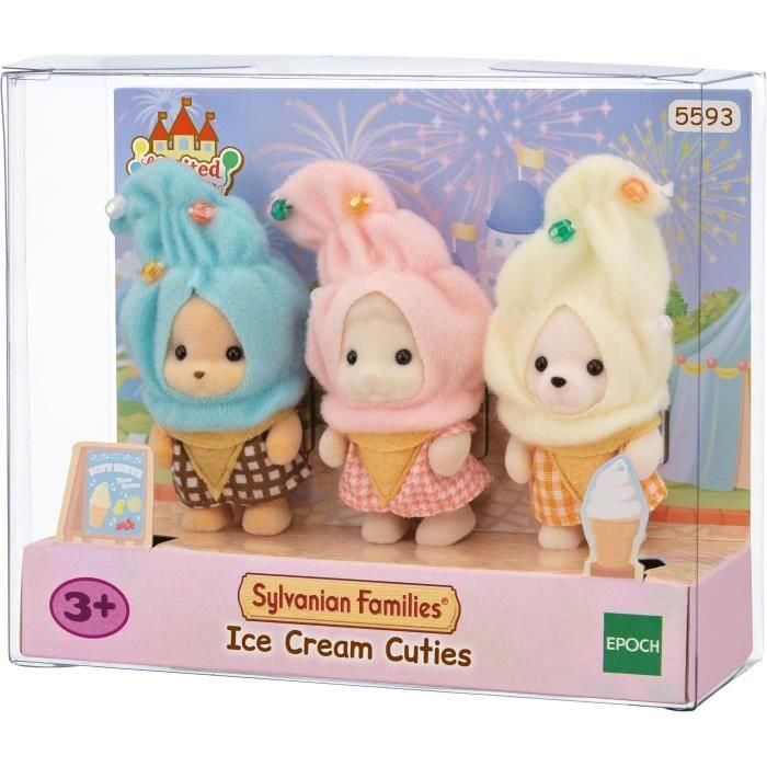 Sylvanian Families 5593 Trío de Bebés con Trajes de Crema Esmaltada - Figuras de Colección para Niños +3 Años 2