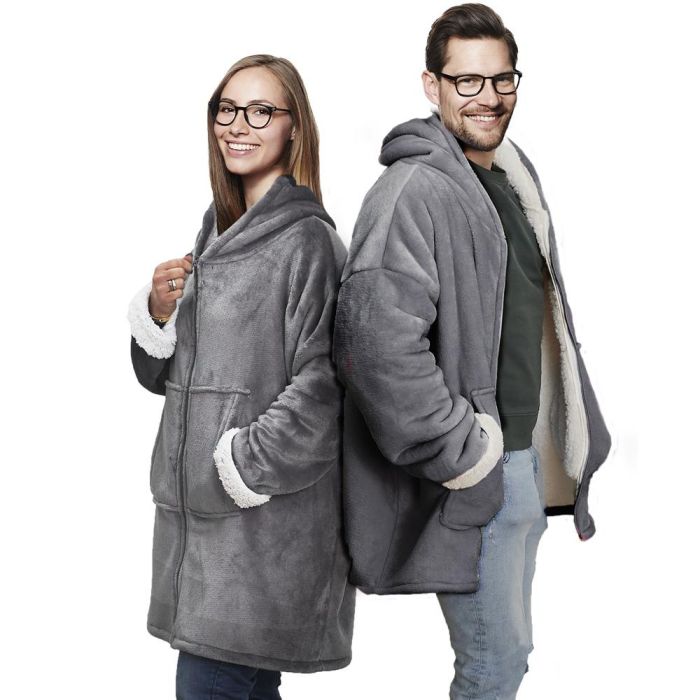 Home Deco Factory Sudadera con Bolsillo y Capucha Sweat Plaid, Ultra Suave, Confortable y Caliente, Talla Única, 118x85 cm 1 Home Deco Factory Sudadera con Bolsillo y Capucha Sweat Plaid, Ultra Suave, Confortable y Caliente, Talla Única, 118x85 cm 1