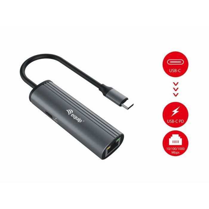 EQUIP ADAPTADOR USB-C A RJ45 GIGABIT USBC PD MAX 100W WAKEONLAN EQUIP ADAPTADOR USB-C A RJ45 GIGABIT USBC PD MAX 100W WAKEONLAN