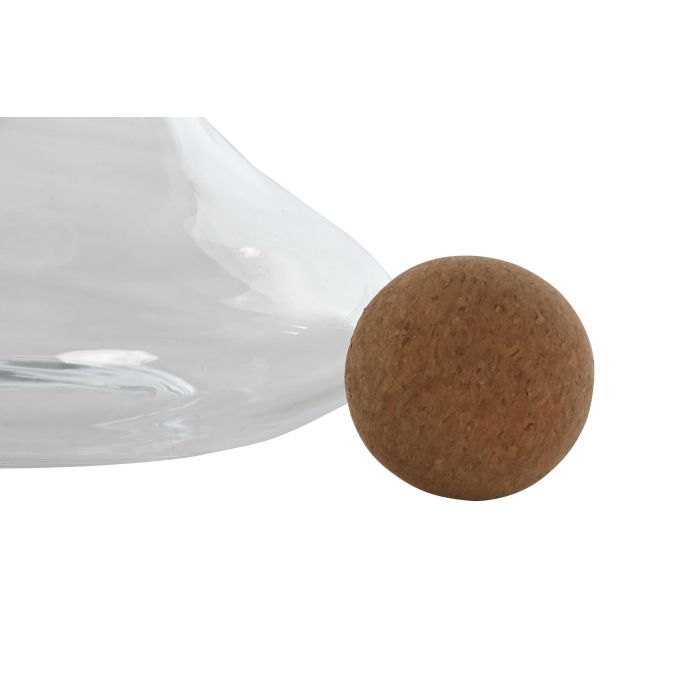 DKD Home Decor Decantador de Vino Transparente Cristal Corcho 19 x 23.5 x 19 cm 1500ml 1