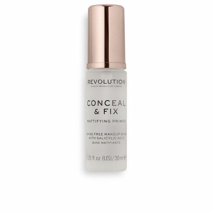 Revolution Make Up CONCEAL & FIX Mattifying Primer Fijador Maquillaje con Ácido Salicílico para Piel Sensible y Anti-imperfecciones 30 ml