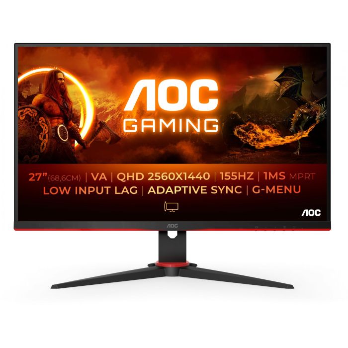 AOC Q27G2E/BK Monitor Gaming 27" QHD (2560x1440) LED 155Hz 1ms, 2xHDMI DP, FreeSync Premium, Negro/Rojo 0 AOC Q27G2E/BK Monitor Gaming 27" QHD (2560x1440) LED 155Hz 1ms, 2xHDMI DP, FreeSync Premium, Negro/Rojo 0