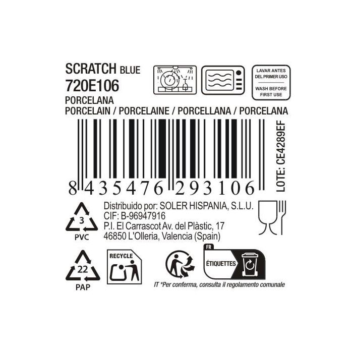 La Mediterranea Bandeja Redonda 24.8 x 2.5 cm "Scratch Blue" 3