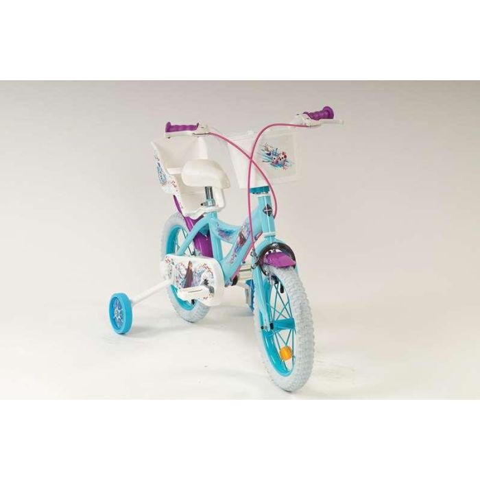 Huffy Bicicleta Infantil Frozen Disney 12 pulgadas, ideal para niñas de 3 a 5 años, con estructura de Hierro y Color Azul 10