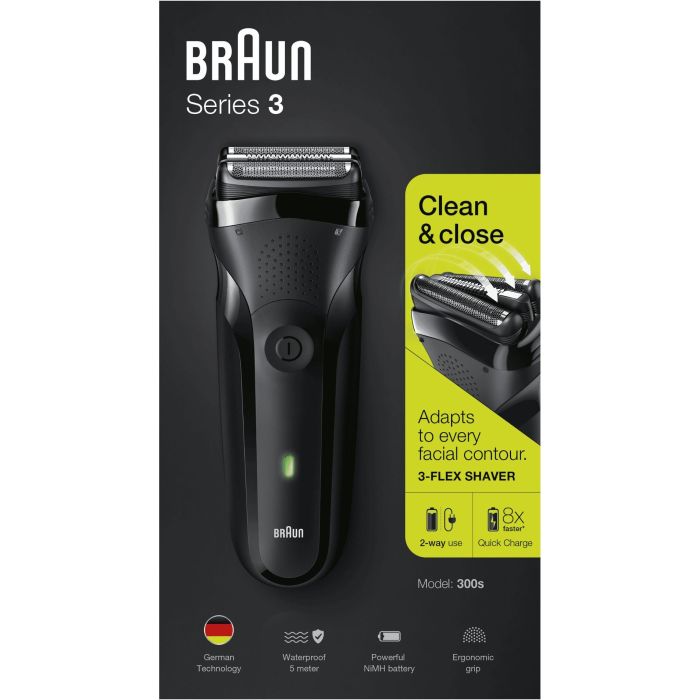 Braun Serie 3 300s Máquina de afeitar de láminas Negro 2 SensoFoil LED Batería recargable 1 Braun Serie 3 300s Máquina de afeitar de láminas Negro 2 SensoFoil LED Batería recargable 1