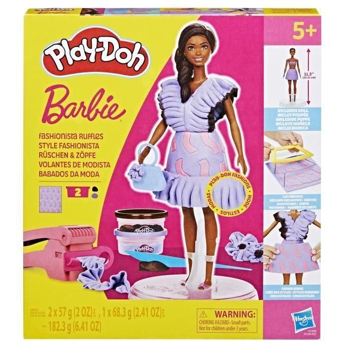 HASBRO Barbie Play-Doh Volantes de Modista - Set de Manualidades para Crear Ropa y Peinados con Plastilina, Edad +5 Años 0 HASBRO Barbie Play-Doh Volantes de Modista - Set de Manualidades para Crear Ropa y Peinados con Plastilina, Edad +5 Años 0