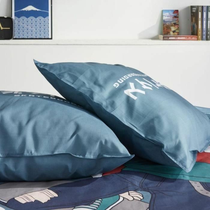Juego de cama - TODAY - JAVA - 2 personas - 240x220 cm - Algodón - Estampado japonés - Azul 3 Juego de cama - TODAY - JAVA - 2 personas - 240x220 cm - Algodón - Estampado japonés - Azul 3