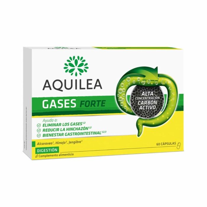 Aquilea GASES FORTE Carbón Vegetal y Plantas - Cápsulas 60 u para Alivio Rápido de Gases e Hinchazón Digestiva 0 Aquilea GASES FORTE Carbón Vegetal y Plantas - Cápsulas 60 u para Alivio Rápido de Gases e Hinchazón Digestiva 0