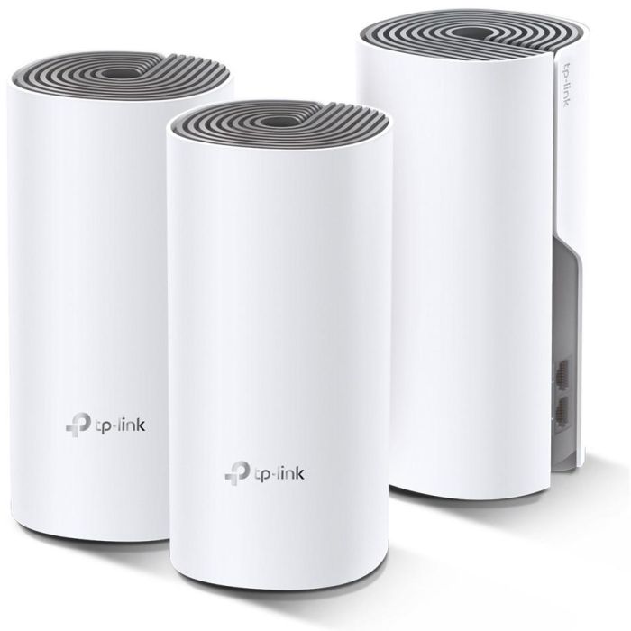 TP-Link Deco E4 Sistema WiFi Mesh AC1200 Doble Banda, Pack 3 unidades con Cobertura de 370m² y Roaming Continuo 0 TP-Link Deco E4 Sistema WiFi Mesh AC1200 Doble Banda, Pack 3 unidades con Cobertura de 370m² y Roaming Continuo 0