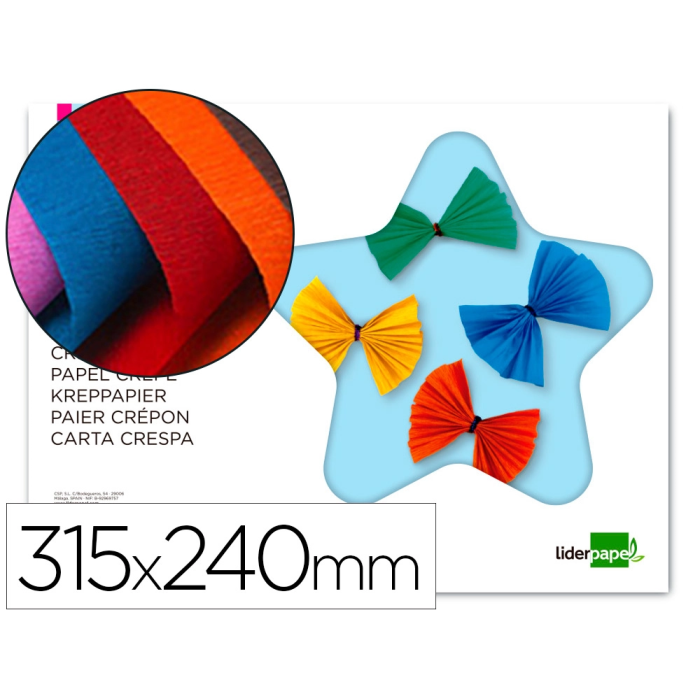 Liderpapel Bloc Trabajos Manuales Crespón 240x315mm 10 Hojas Colores Surtidos 0 Liderpapel Bloc Trabajos Manuales Crespón 240x315mm 10 Hojas Colores Surtidos 0