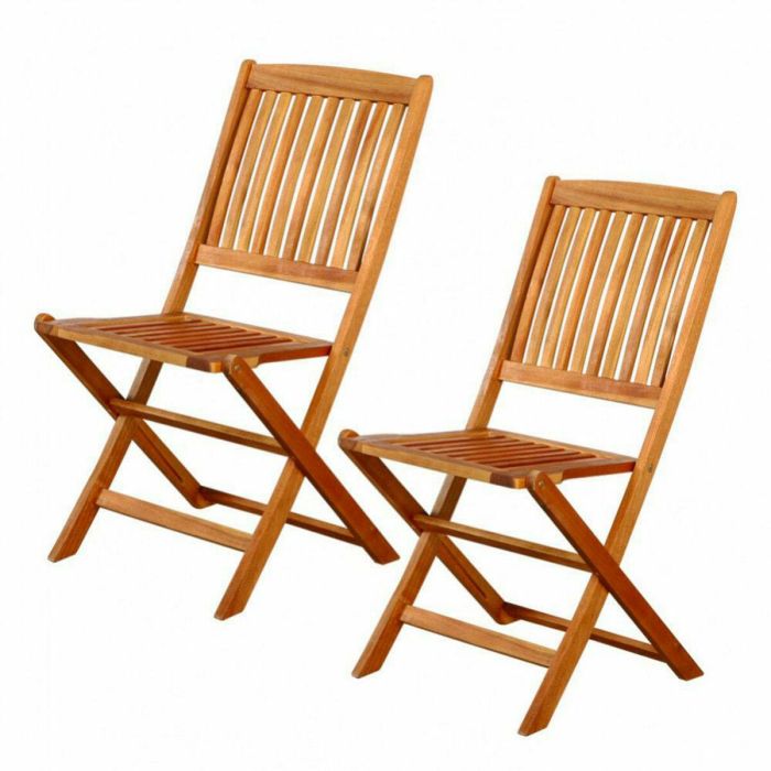 Conjunto de 2 sillas de acacia aktive 46x59x59 cm 0 Conjunto de 2 sillas de acacia aktive 46x59x59 cm 0