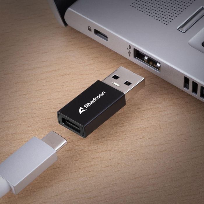 Sharkoon USB 3.2 Gen 1 Adapter OfficePal. USB-A > USB-C / USB-C > USB-A (schwarz. 2er Set) 2