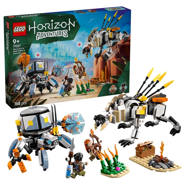 Lego Horizon Adventures 77037 Aloy y Varl contra Testudien y Sawtooth - Juego de Construcción para Niños y Niñas a Partir de 9 Años