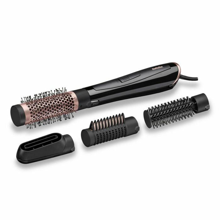 Babyliss Perfect finish - Cepillo de aire iónico 1000W, 2 temperaturas, botón de aire frío, neutraliza electricidad estática, cepillo térmico de 38mm y puas suaves de 20mm