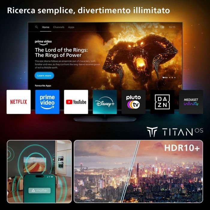 Philips 50PUS7810/12 TV 50" QLED 4K UHD Smart TV con Titan OS, HDR10+, Dolby Atmos y Funciones Gaming HDMI 2.1 7