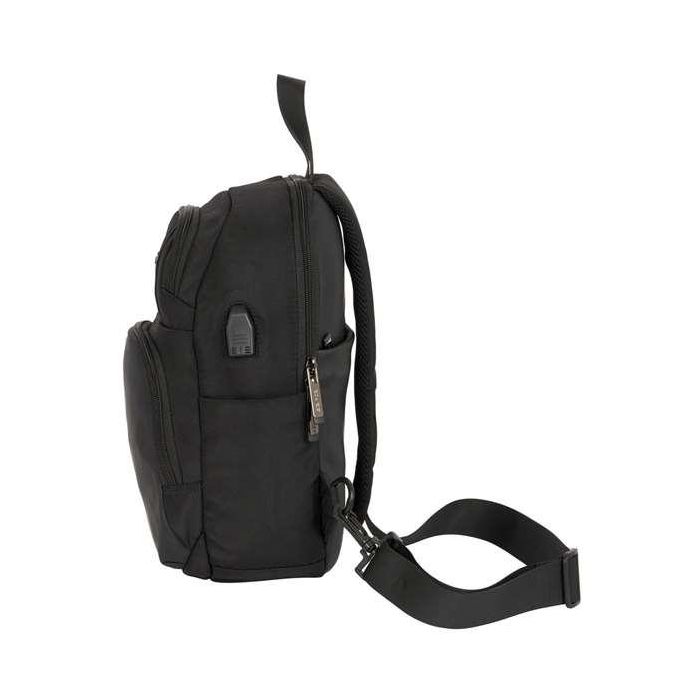 Safta Mini Mochila 1 Hombrera Tablet 11"+USB Business Black 18x34x12 cm 3