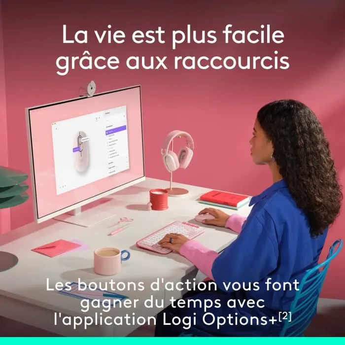 Ratón Logitech POP Rosa 3