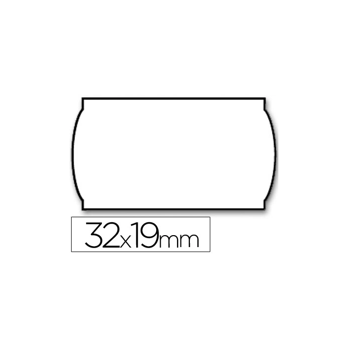 Meto Etiquetas Marcaprecios Onduladas M-3219 32x19 mm Lisa Removible Blanca Rollo 1000 etiquetas