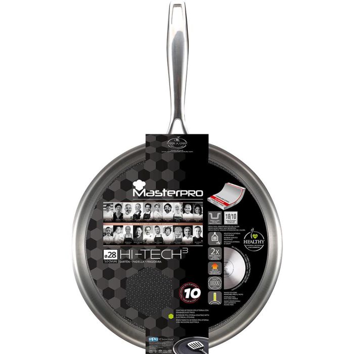 Masterpro Sartén Acero Inoxidable Hi-Tech 3 BGMP-1632 Ø28 cm
