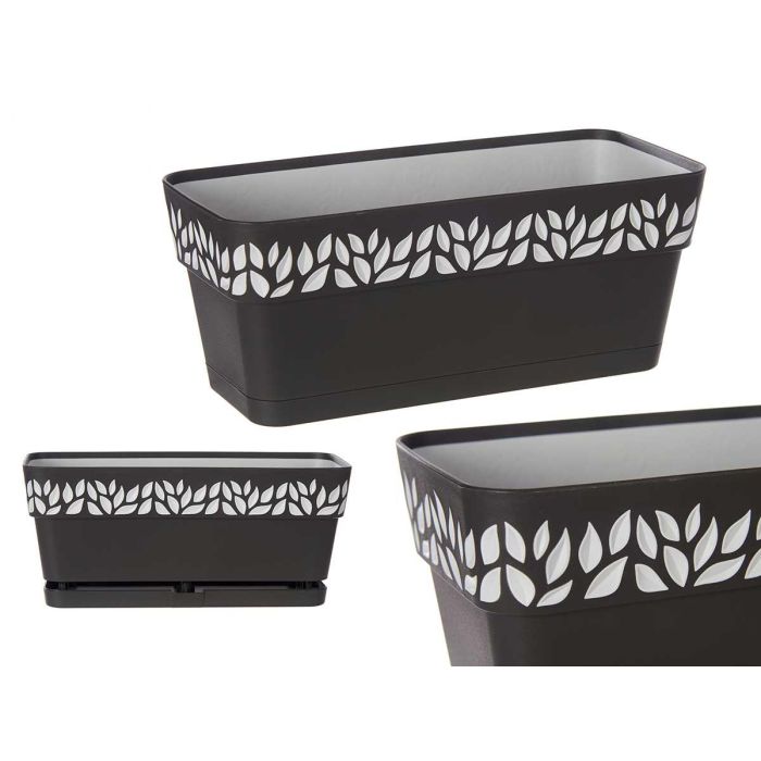 Jardinera Cloe Antracita 30 cm Plastico Stefanplast - 2,75 L con reserva agua (12 Unidades) Jardinera Cloe Antracita 30 cm Plastico Stefanplast - 2,75 L con reserva agua (12 Unidades)