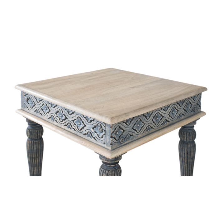 Giner y Colomer Mesa de Centro Madera de Mango Acabado Grisazul Pata Torneada 47cm 3