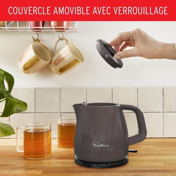 Moulinex Hervidor eléctrico inalámbrico, 0,8 L, Filtro antical, Apagado automático, Tapa con cerradura, Rio BY153910 2