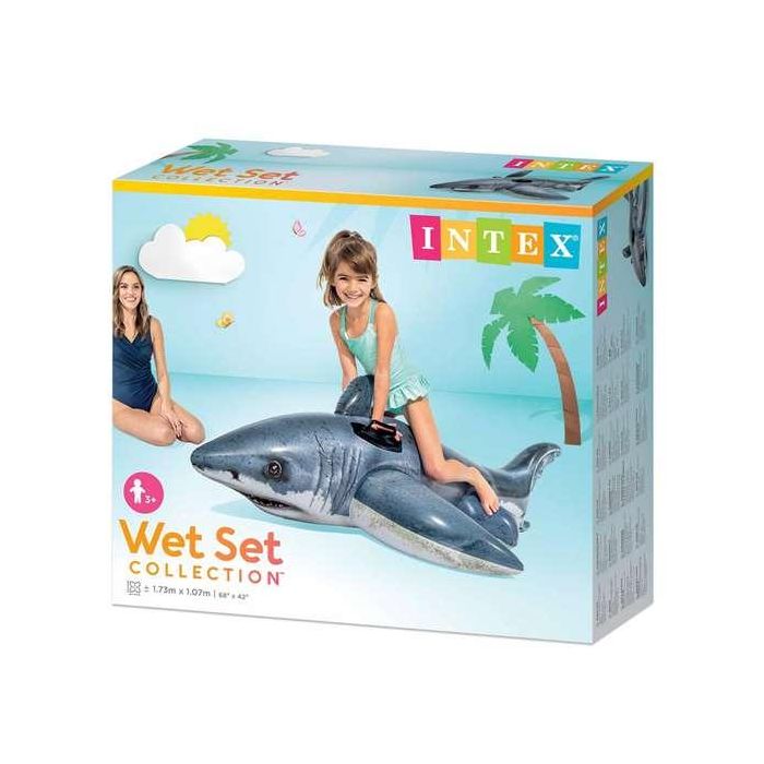 Figura hinchable tiburon blanco 173x107 cm (+ 3 años) 1 Figura hinchable tiburon blanco 173x107 cm (+ 3 años) 1