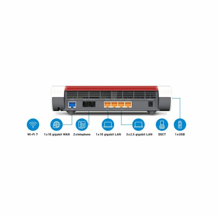 Fritz! Router Wi-Fi 7 Fritz! Box 4690 Modelo 20003098 con DECT, 10 Gigabits LAN/WAN, USB 3.0, Compatibilidad Domótica 12 Fritz! Router Wi-Fi 7 Fritz! Box 4690 Modelo 20003098 con DECT, 10 Gigabits LAN/WAN, USB 3.0, Compatibilidad Domótica 12