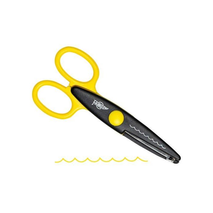 Tijeras Faibo Dentada 13 Cm Amarillo (Set de 10)