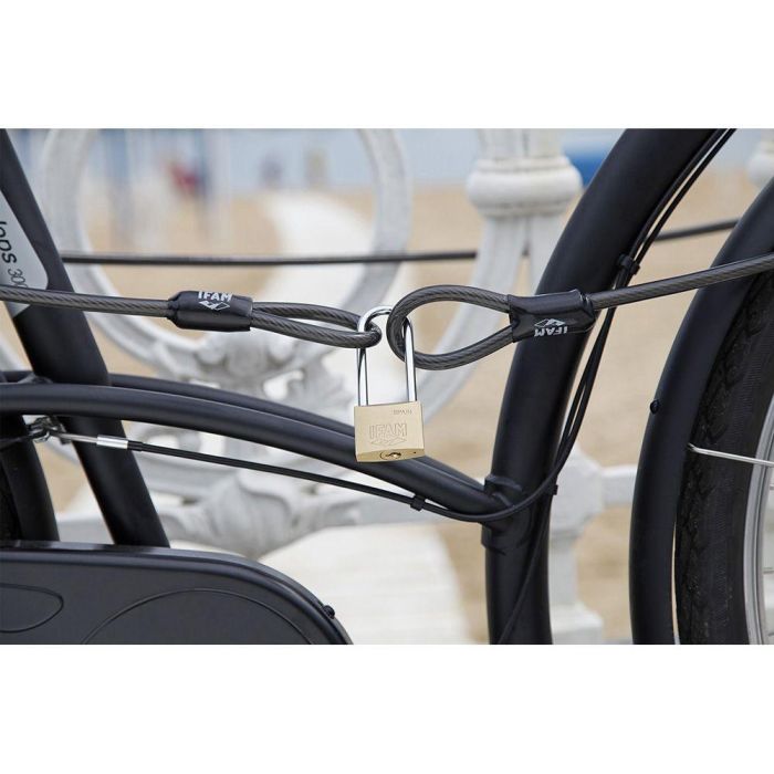Ifam Cable Antirrobo con Lazos XL200 - Acero Galvanizado 200 cm x 10 mm para Bicicletas Ifam Cable Antirrobo con Lazos XL200 - Acero Galvanizado 200 cm x 10 mm para Bicicletas