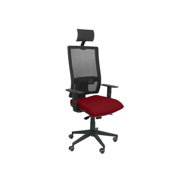 Silla Piqueras Y Crespo Horna Brazos Regulables Cabecero Incluido Mecanismo Sincro Apoyo Lumbar Respaldo Malla Transpirable Y Asiento Tapizado Bali Granate