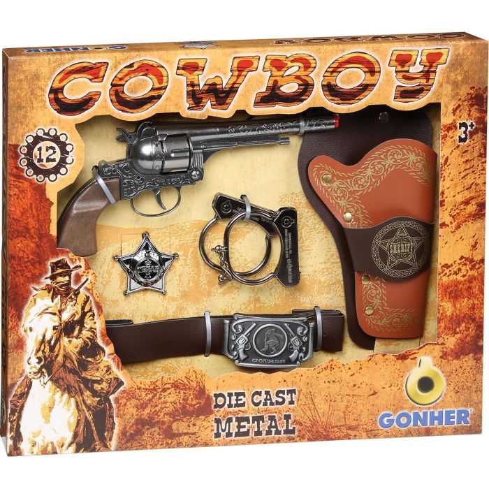 Gonher Revolver Cowboy Set 12 Tiros 235/0 con Pistol de Metal, Cartuchera, Cinturón y Estrella Sheriff 2 Gonher Revolver Cowboy Set 12 Tiros 235/0 con Pistol de Metal, Cartuchera, Cinturón y Estrella Sheriff 2